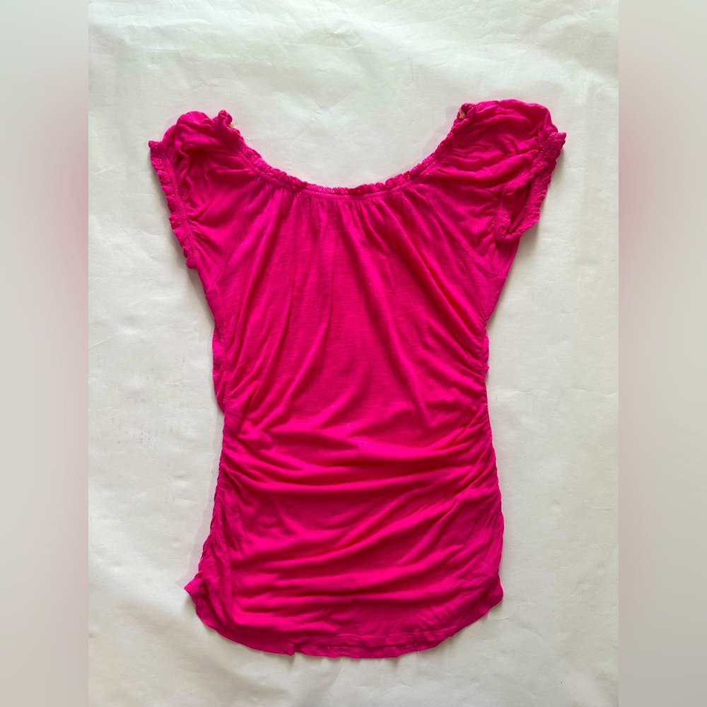 Derek Hearts Women's Pink Ruffled Top